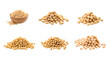 Collection of PNG. Soy bean isolated on a transparent background.