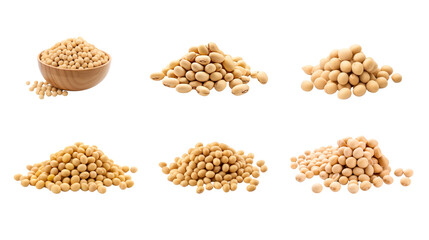 Wall Mural - Collection of PNG. Soy bean isolated on a transparent background.