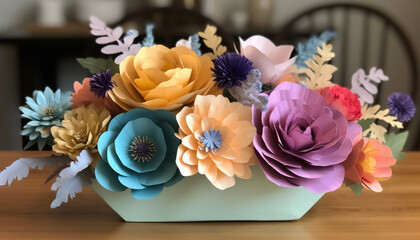 Sticker - Fresh bouquet of colorful flowers, perfect gift for any celebration generated by AI