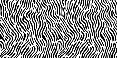 Abstract black and white line doodle seamless pattern. Creative squiggle style drawing background, trendy design with basic shapes. Simple hand drawn wallpaper print texture.	
