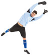 © vectorfusionart - Digital png photo of caucasian male footballer jumping on transparent background