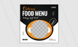 Food social media banner design template. Digital social media post vector illustration. Square size.