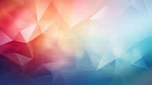 Polygonal Blue Light And Red Gradient Background Abstract Triangles.