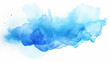 Blue watercolor splash on a white background, Generative AI