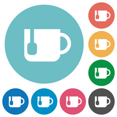 Poster - Mug of tea flat round icons