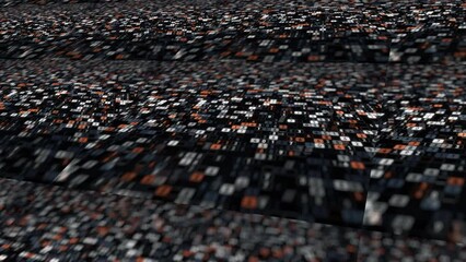 Wall Mural - endless quantity of numbers flying and blinking in digital space. animation. business or hacking tec