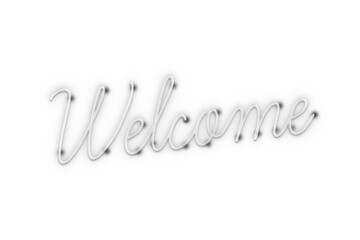 Wall Mural - digital png illustration of welcome text on transparent background