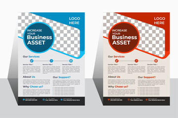 Canvas Print - Business Flyer Layout with Colorful Accents 2. Creative professional a4 flyer, flyer template layout design, business flyer, Business brochure flyer design layout template. 