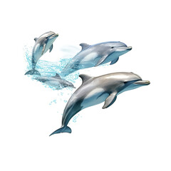 Wall Mural - dolphin isolated on white background