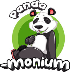 Sticker - Panda-monium: A Hilarious Cartoon Picture Pun