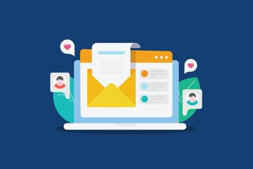 Wall Mural - email newsletter subscription conceptual vector illustration.