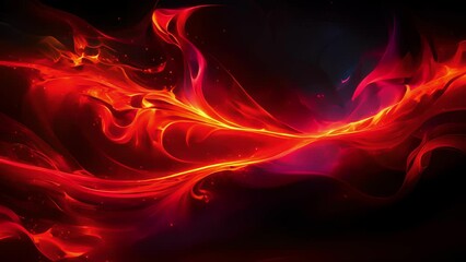 Wall Mural - a blazing red whip made of pure flames whips through the air with a searing heat twining and twistin