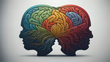 Fototapeta Do akwarium - brain illustration, brain vector, Brain puzzle icon, Colorful neurodiversity concept, Human mind complexity, Creativity and brainstorming, Emotional intelligence, Mental health balance, clip art brain