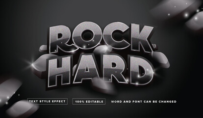 Wall Mural - Black Rock Hard Text Style Effect Editable