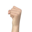 グーに握り締めている女性の手を横から見た手のハンドサイン3Dイラスト素材