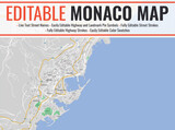 Fototapeta  - Editable Monaco Map