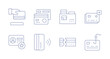 Credit card icons. Editable stroke. Containing add, phishing, credit card, contactless, membership card.