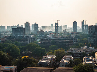 Mumbai the Financial capital of India High-rise skyscraper skyline. Famous Indian City.