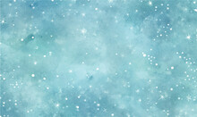 Watercolor Winter Christmas Background With Snowflakes