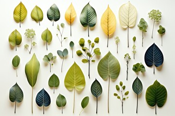Wall Mural - a vibrant abstract background image featuring an array of colorful leaves artfully laid flat against