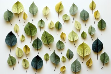 Wall Mural - against a pristine white background, an abstract composition unfolds with a harmoniously arranged co