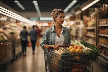 woman at supermarket