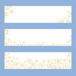© Katerina - Gold Snowflake Border, Snowflake Background, Snowflake Banner, Christmas Banner. Snowflake template. Background Vector Illustration.