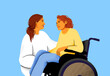 © Science RF - Mother talking to daughter with disability, illustration