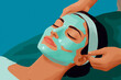 © Science RF - Woman having facial, illustration