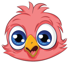 Wall Mural - Cute owl chick cartoon isolated