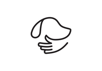 Sticker - pet hand logo design. creative concept element symbol vector illustration.	