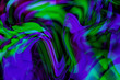 Abstract acid background in green, violet tones. A harmonious combination of color strokes and waves superimposed on a textured surface with a noise