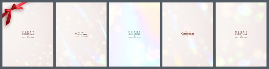 Wall Mural - collection festive posters and banners with texture prism light rainbow overlay sunlight glitter. se