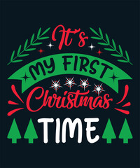 Canvas Print - Merry Christmas Quotes T-shirt Design