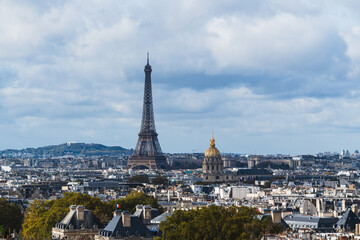  Paris skyline panorama with the Eiffel Tower