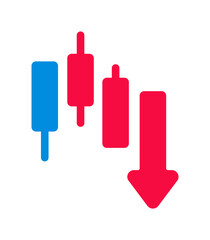 Poster - Stock price decline vector icon illustration