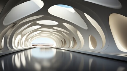 Wall Mural - an abstract architectural design featuring curves