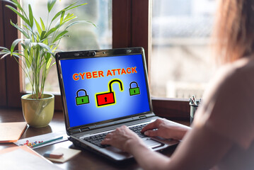 Sticker - Cyber attack concept on a laptop screen