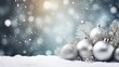 © Lubos Chlubny - Christmas background with silver balls. Holiday concept for banner, greeting card, invitation.
