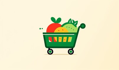 simple minimal logo of grocery store