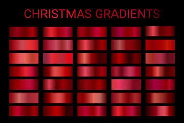 Wall Mural - christmas backgrounds red vector. red color gradients palette set for christmas holiday banners, wal