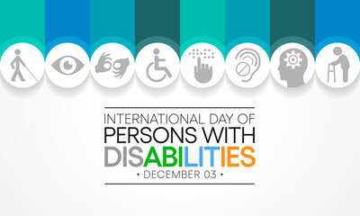 Wall Mural - International Day of Persons with Disabilities (IDPD) is celebrated every year on 3 December. to raise awareness of the situation of disabled persons in all aspects of life. Vector illustration