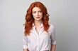 © Anastasiia - Attractive, Young Redhead Wearing Glasses And Shirt
