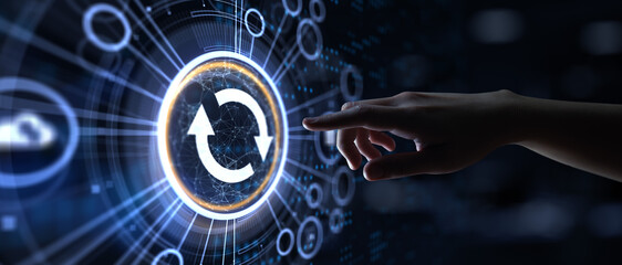 Update software application version upgrade icon on virtual screen.