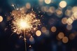 © Julia Jones - The sparkler burns brightly with brilliant sparks and bokeh on a festive background