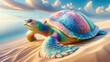 Colorful Polygonal Turtle. Type L - Generated by AI
