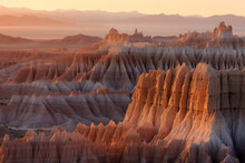 Tranquil Grandeur Of Badlands At Dawn, Embodying Soft Light, Unique Geology, And Profound Connection Between Land And First Light Of Day --v 5.1