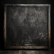 Vintage Wooden Blackboard on Black Background
