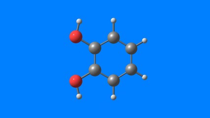 Poster - Catechol molecule rotating video Full HD