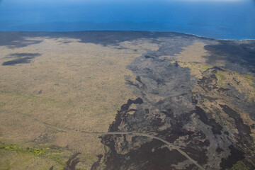 Wall Mural - Aerial coastal view of the Island of Hawai'i 